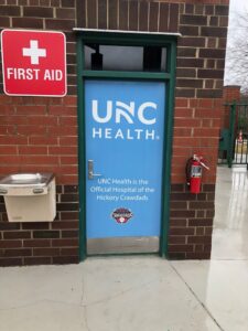 UNC Health outside door lettering