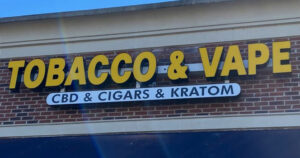 A tobacco and vape store sign made by A Signco in Conover, North Carolina.
