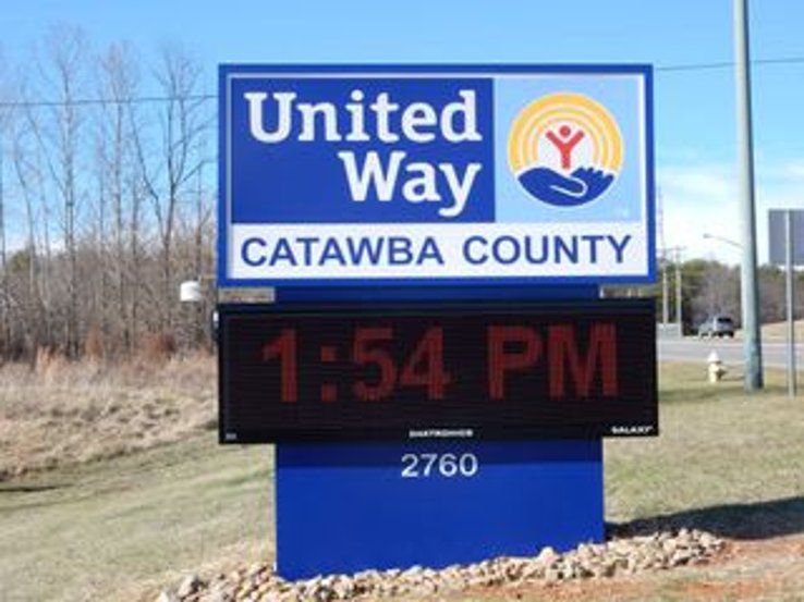 United Way Digital Sign displaying the current time