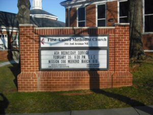 First United Methodist Church Lighted Sign