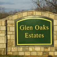 Glen oaks estates aluminum sign