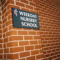 weekday nursery school aluminum sign