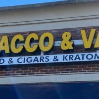 A tobacco and vape store sign made by A Signco in Conover, North Carolina.