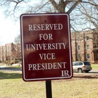 A reserved for University Vice President sign made by A Signco n Conover, NC